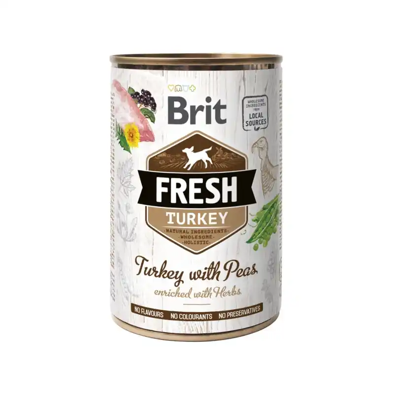Víkendová Akce Brit Dog Fresh konz Turkey with Peas 400g
