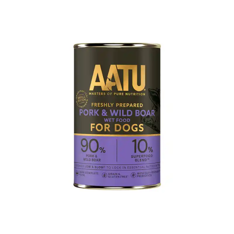 Autentický AATU Dog Wild Boar & Pork konz. 400g