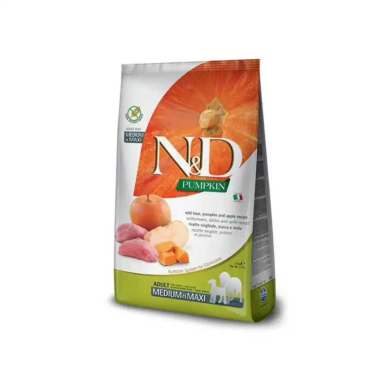 N&D GF Pumpkin DOG Adult M/L Boar & Apple 2,5kg Poslední Šance