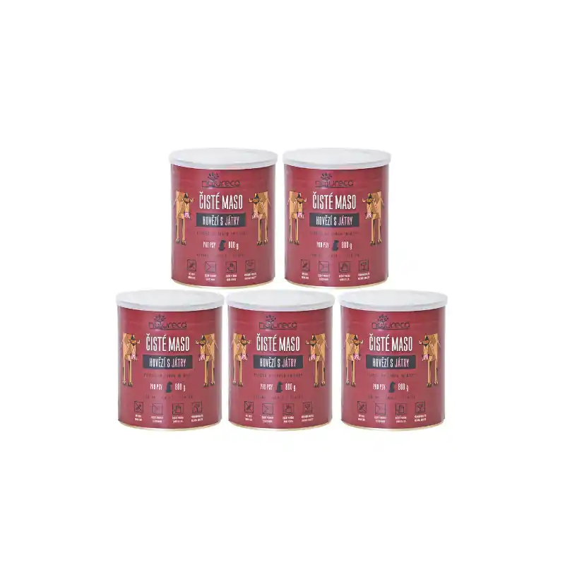Nakupujte Hned Natureca Dog Hovězí s játry konz. 5x800g