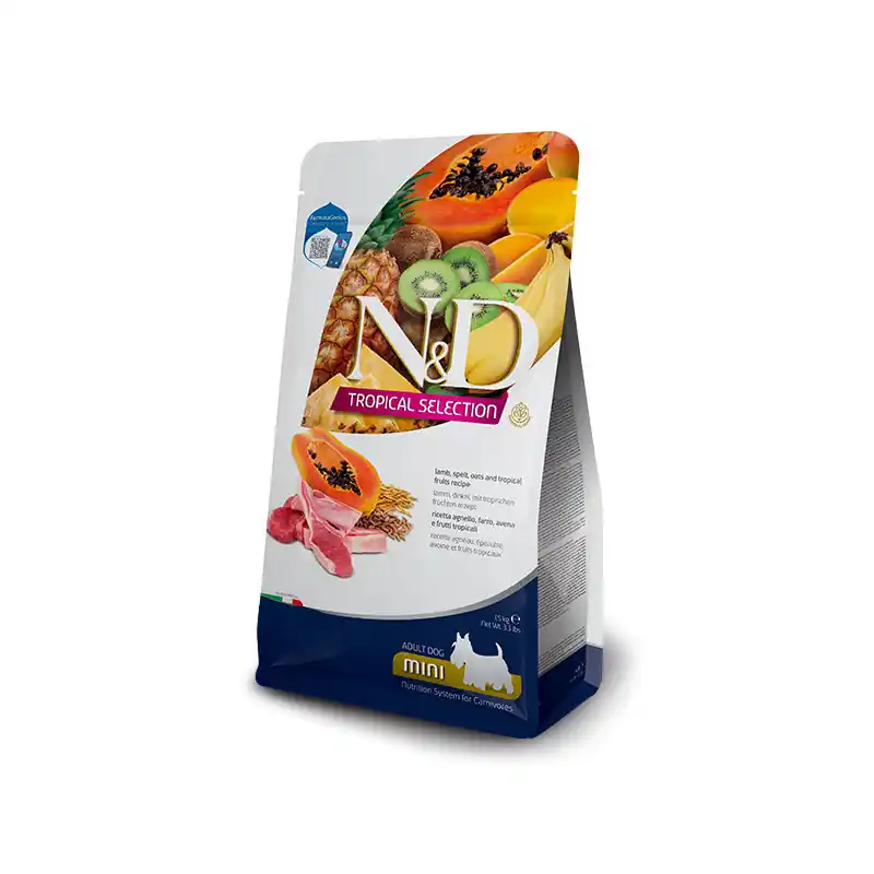 N&D TROPICAL SELECTION DOG Adult Mini Lamb 1,5kg Oblíbený