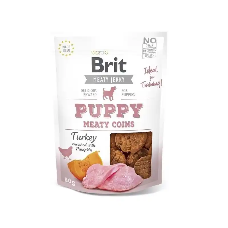 Expresní Doručení Brit Jerky Puppy Turkey Meaty Coins 80g