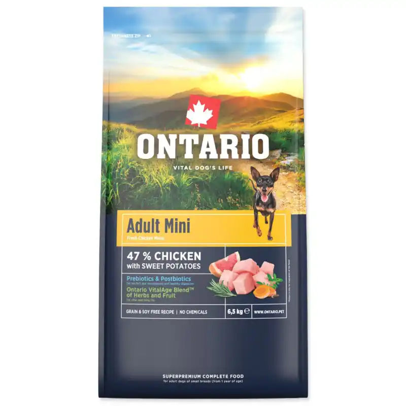 Cenový Hit Ontario Adult Mini Chicken & Sweet Potatoes 6,5kg