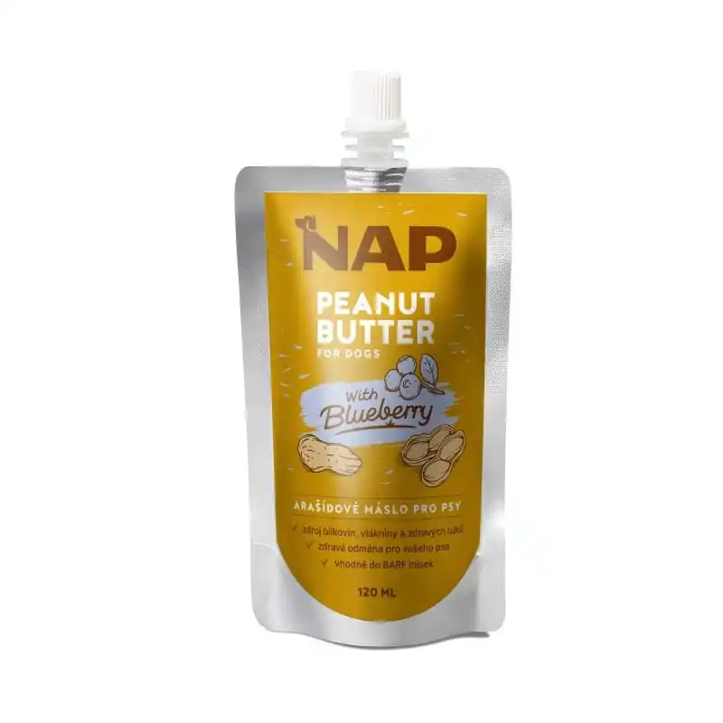 NAP Arašídové máslo pro psy s borůvkou - 120ml Výprodej
