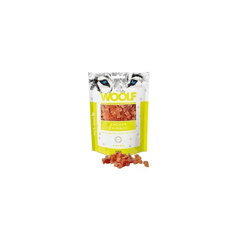 WOOLF pochoutka chicken chunkies 100g Časově Omezené
