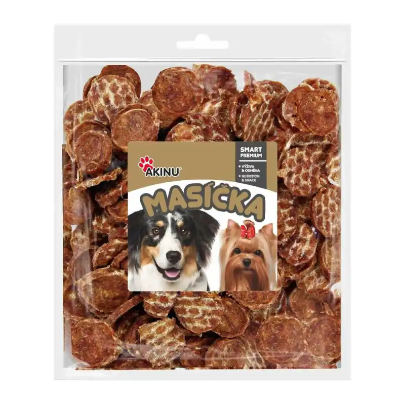 Akinu MASÍČKA Kachní chipsy pamlsek pro psy 300g Finální Výprodej