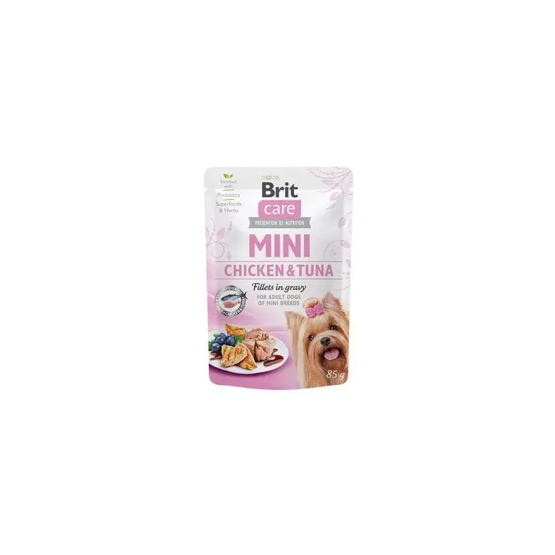 Aktuální Brit Care Dog Mini Chicken & Tuna fillets in gravy 85g