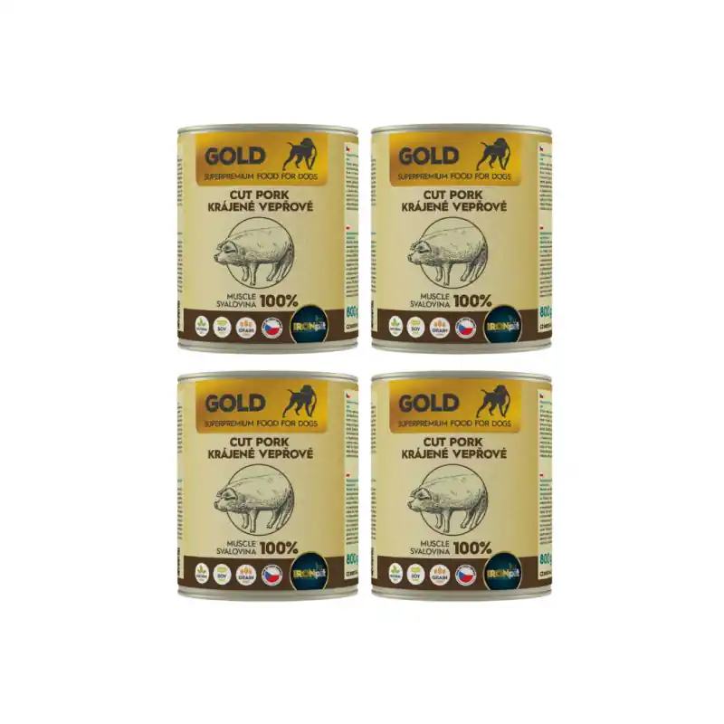 Kup Teď IRONpet Gold Dog Vepřová krájená svalovina konz. 4x800g