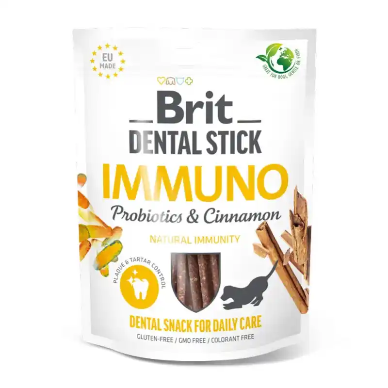 Brit Dog Dental Stick Immuno Probiotics & Cinnamon 7ks Víkendová Akce