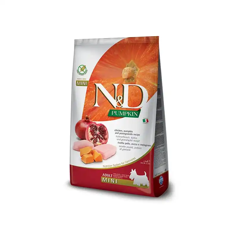 Aktuální N&D GF Pumpkin DOG Adult Mini Chicken & Pomegranate 800g