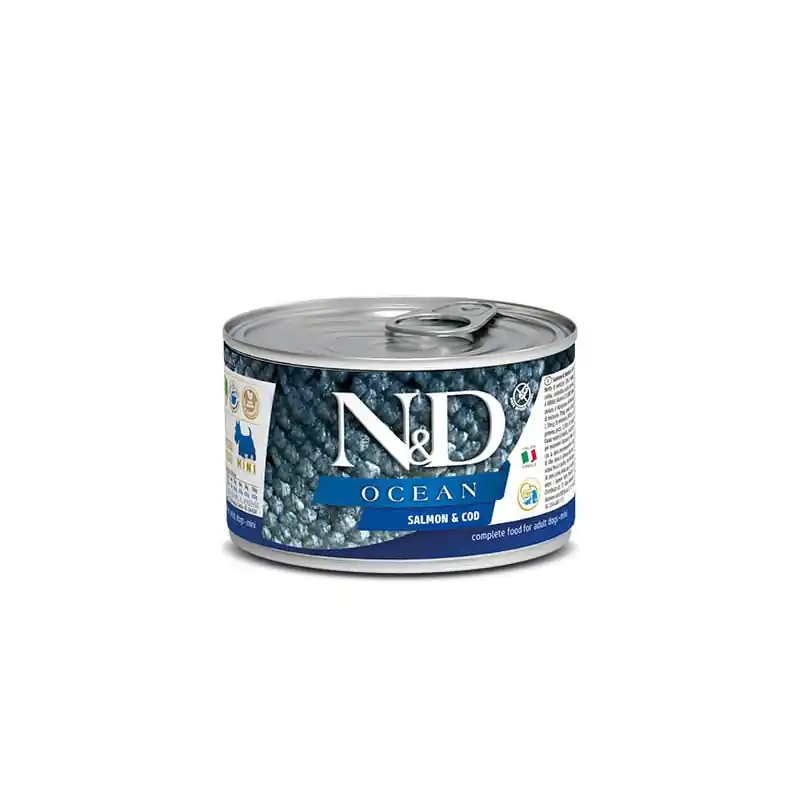 Finální Výprodej N&D DOG OCEAN Adult Salmon & Codfish Mini 140g