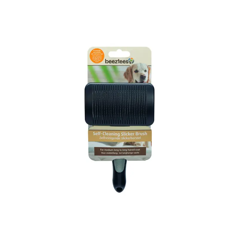 Must-Have Beeztees Samočisticí kartáč pro psy velký Černá/šedá 19x10,5x5cm