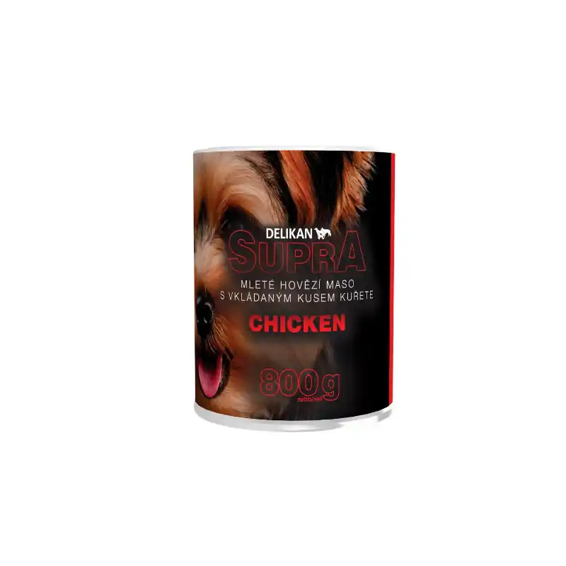 Super Cena Delikan Konzerva SUPRA Dog Chicken 800g