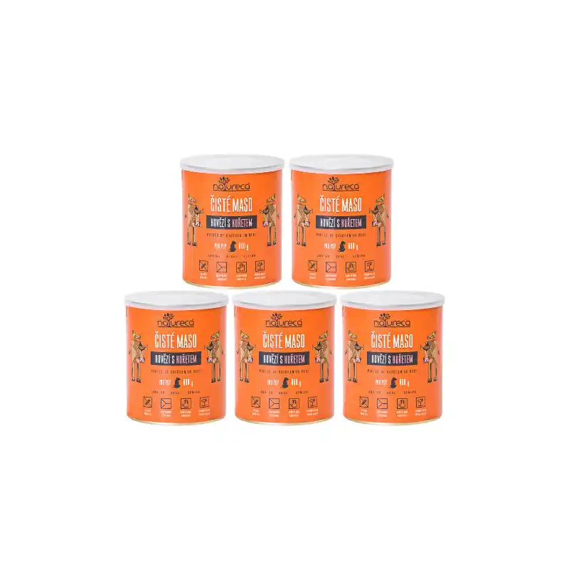 Natureca Dog Hovězí s kuřetem konz. 5x800g Must-Have