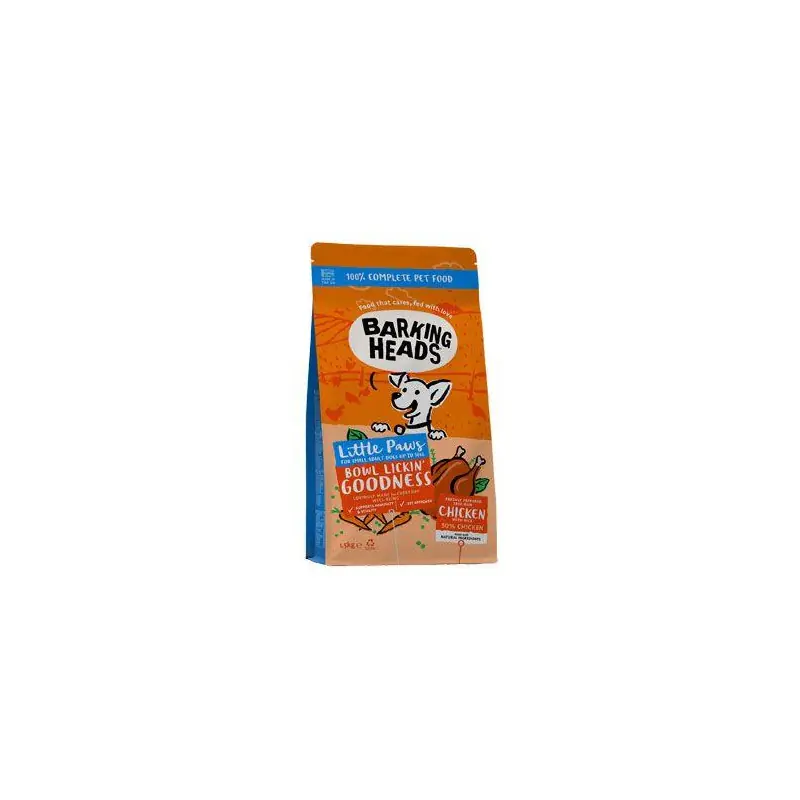 Cenová Bomba BARKING HEADS Little Paws Bowl Lickin Good Chick 1,5kg
