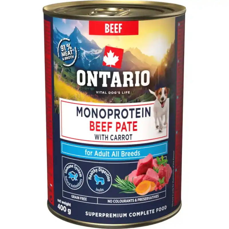 ONTARIO konz.Adult monoprotein hověz.pate s mrkví 400g Expresní Doručení