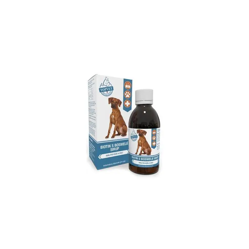 Originální Biotin s boswelií sirup pro psy TOPVET 200ml