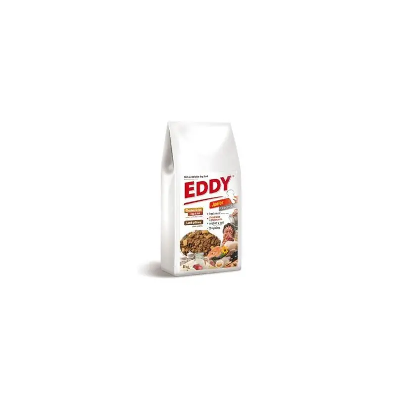 Akce EDDY Junior Large Breed polštářky s jehněčím 8kg