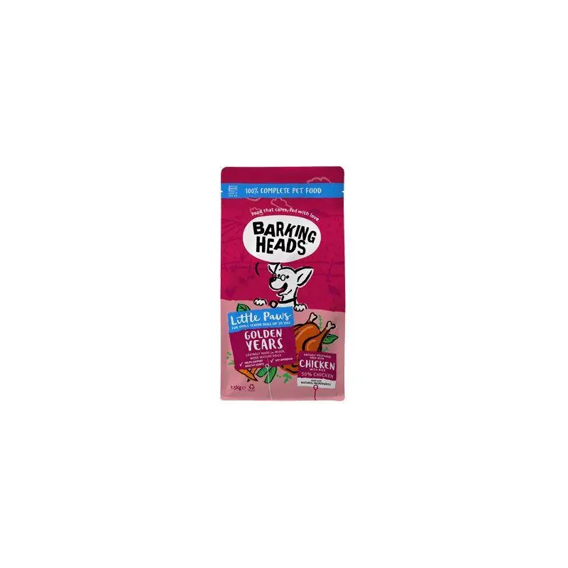 Omezená Nabídka BARKING HEADS Little Paws Golden Years Chicken 1,5kg