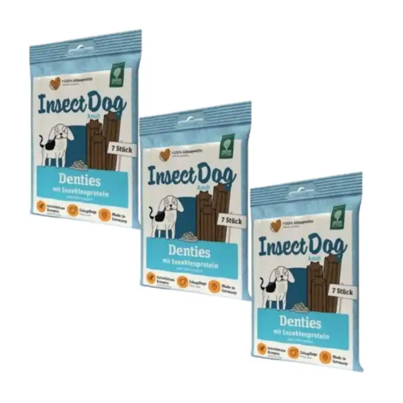 Green Petfood InsectDog Denties 3x180g Nová Kolekce