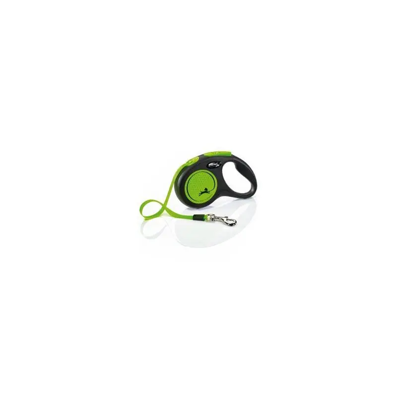 Vodítko FLEXI Neon S pásek 5m/15kg černá/zelená NEW Odeslání Ihned