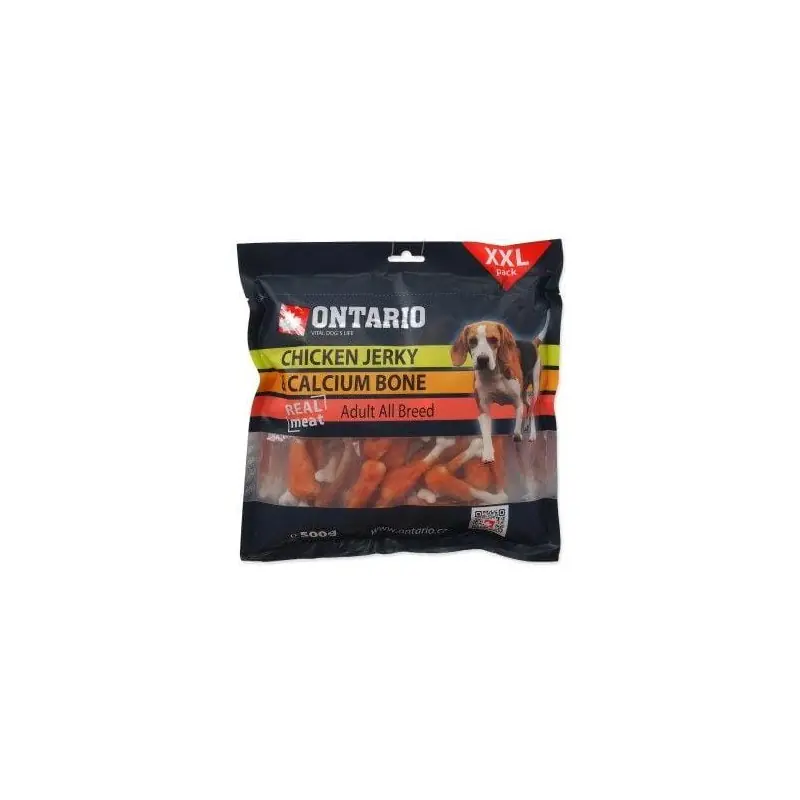 Levný ONTARIO Snack Chicken Jerky + Calcium 500g