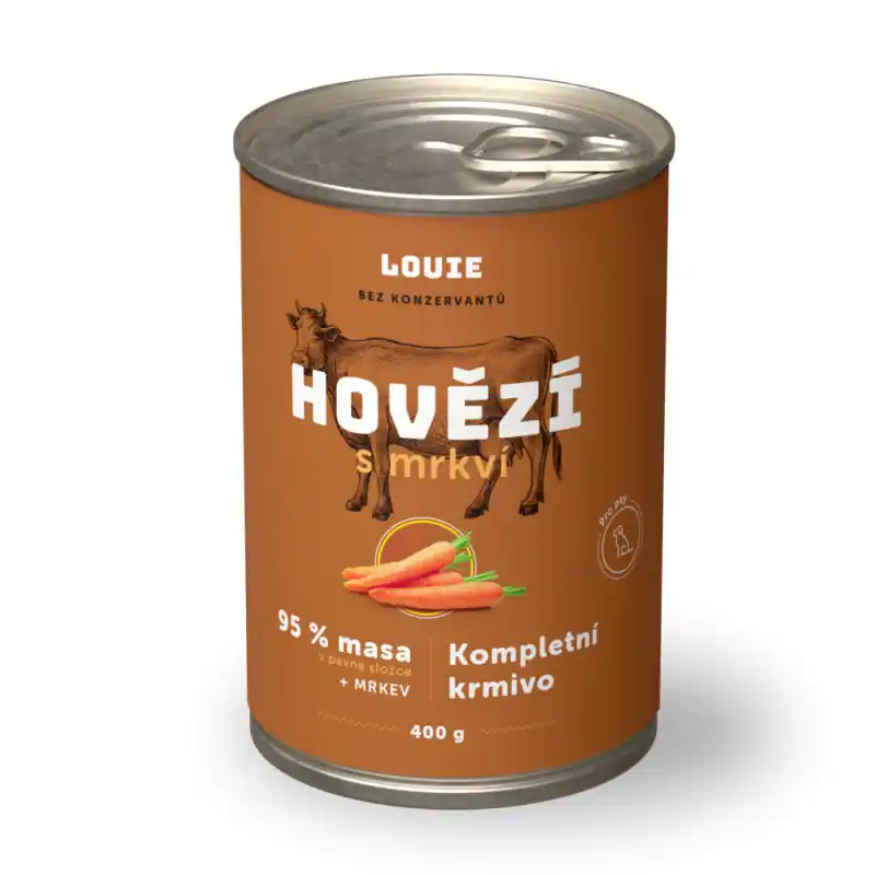 Konz. LOUIE hovězí s mrkví 400g Sezónní Sleva