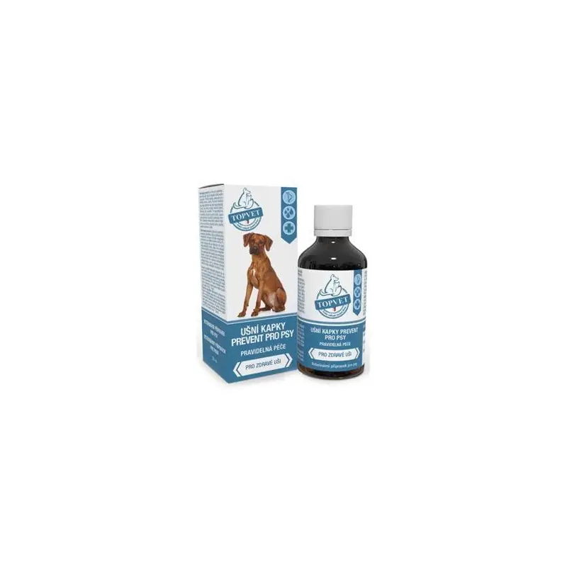 Značkový Ušní kapky Prevent pro psy TOPVET 50ml