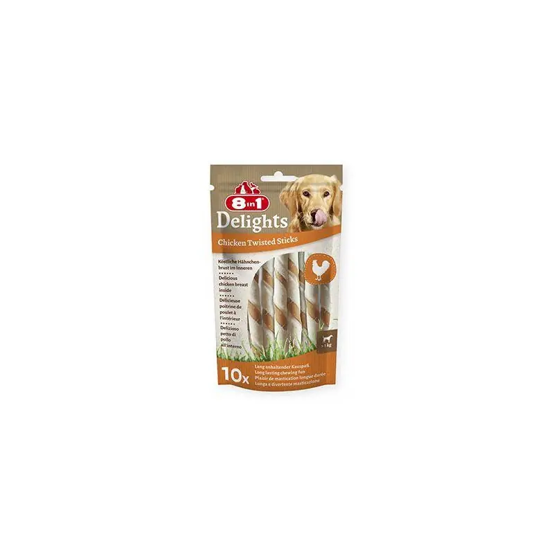 Pochoutka 8in1 Delights Chicken Twisted Sticks 10ks Cenová Bomba