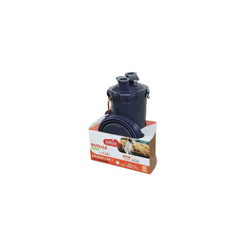 Lahev 2v1+ 2 misky BIVOUAK 2x350ml modrá Zolux Aktuální