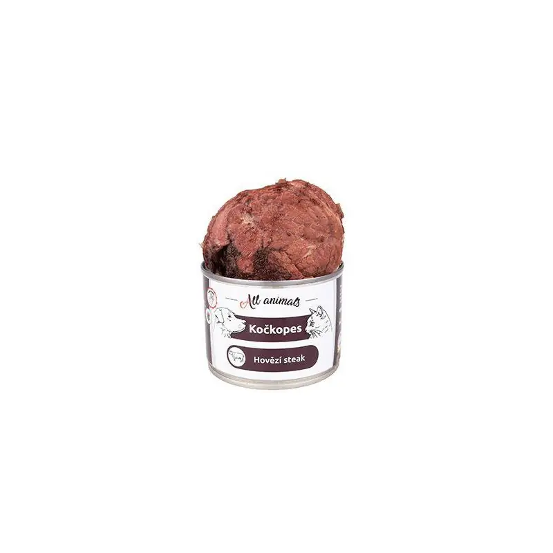 All Animals kočkopes Steak z hovězí svaloviny 200g Zlevněný