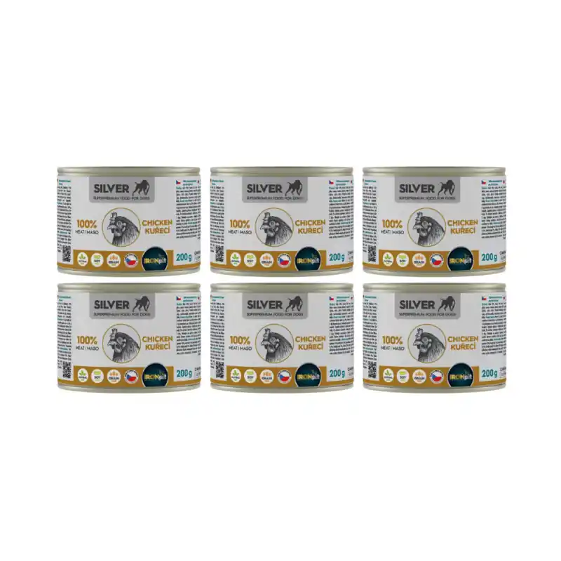 Přímo Od Výrobce IRONpet Silver Dog Kuřecí 100% masa konzerva 6x200g