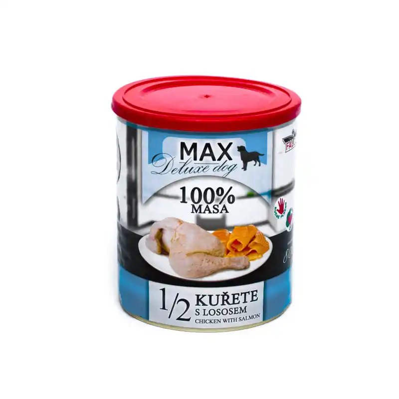 Sokol Falco Max Deluxe dog 1/2 kuřete s lososem 800g Koupit Online