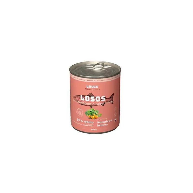 Louie Dog konz. Losos s rakyt.špenátem,prebiotiky 800g Poslední Šance