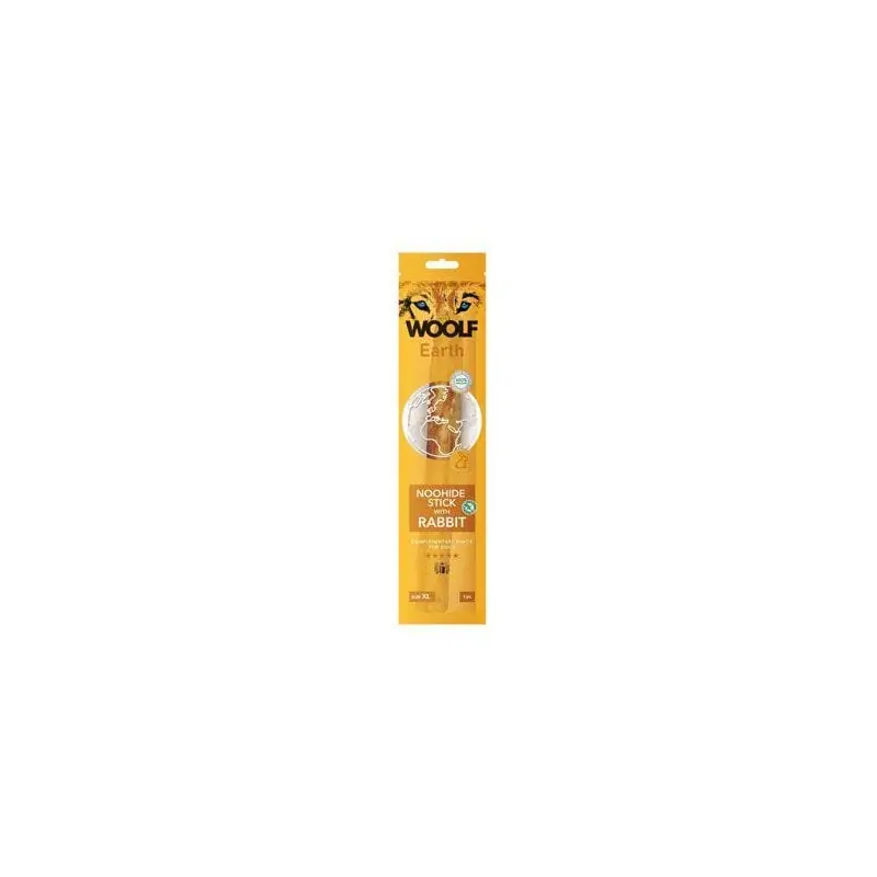 Woolf pochoutka Earth NOOHIDE XL Stick with Rabbit 85g Oblíbený