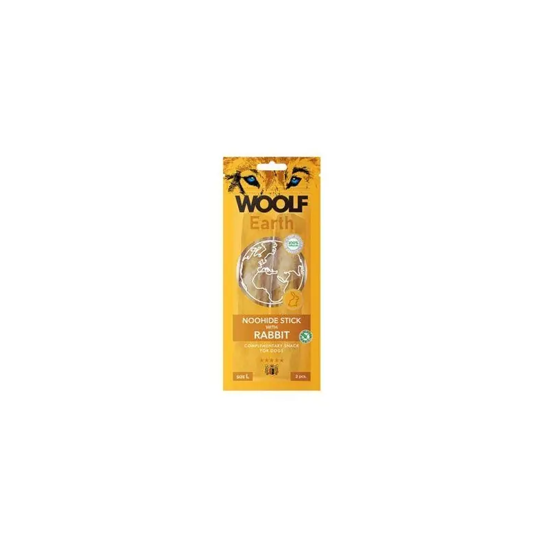 Omezená Nabídka Woolf pochoutka Earth NOOHIDE L Sticks with Rabbit 85g