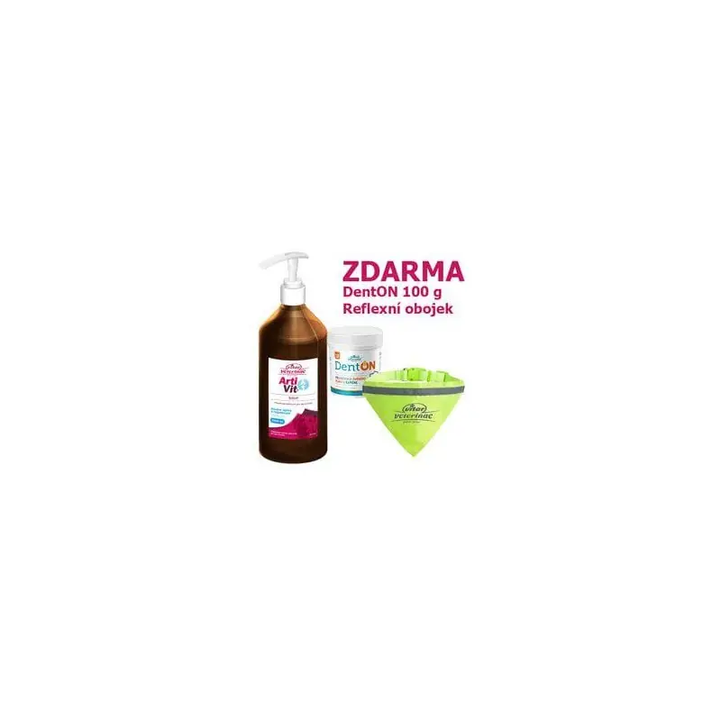 Omezená Nabídka VITAR Veterinae ArtiVit Sirup 1000ml + DentON 100g + reflexní obojek se šátkem