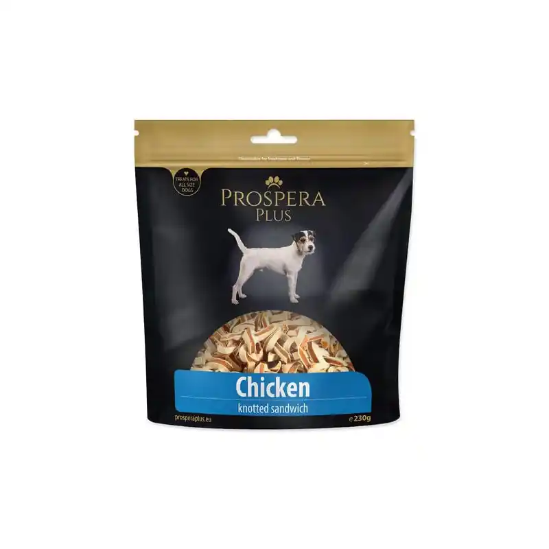 Časově Omezené Pochoutka Prospera Plus Dog uzlíky kuřecí sandwich 230g
