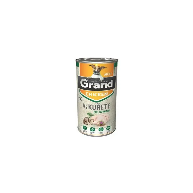 Finální Výprodej GRAND konz. deluxe pes kuřecí s 1/2 kuřete adult 1300g