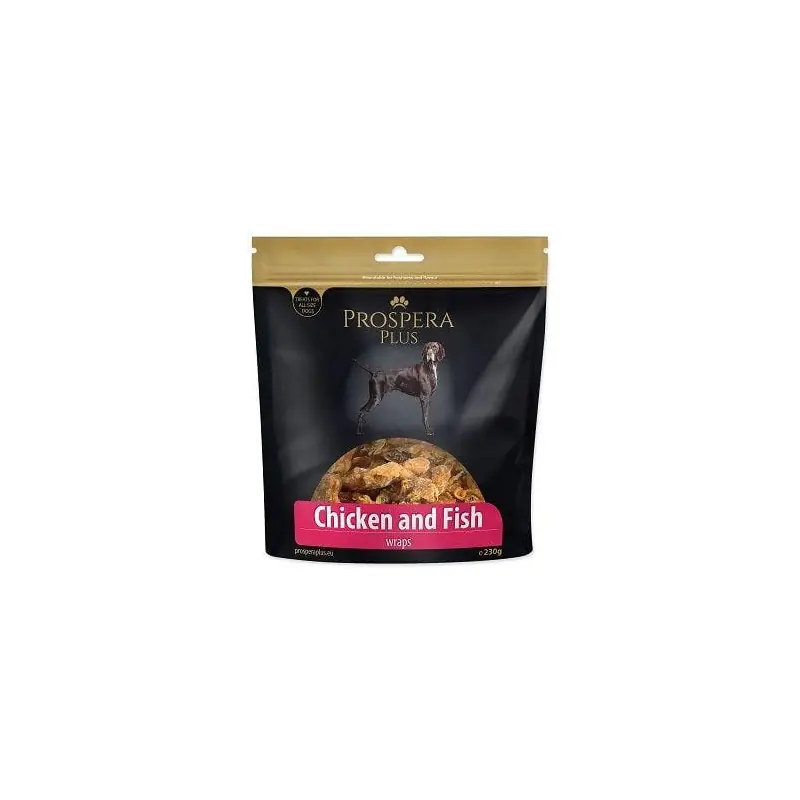 Hit Sezóny Pochoutka Prospera Plus Dog rybičky balené kuřecím 230g