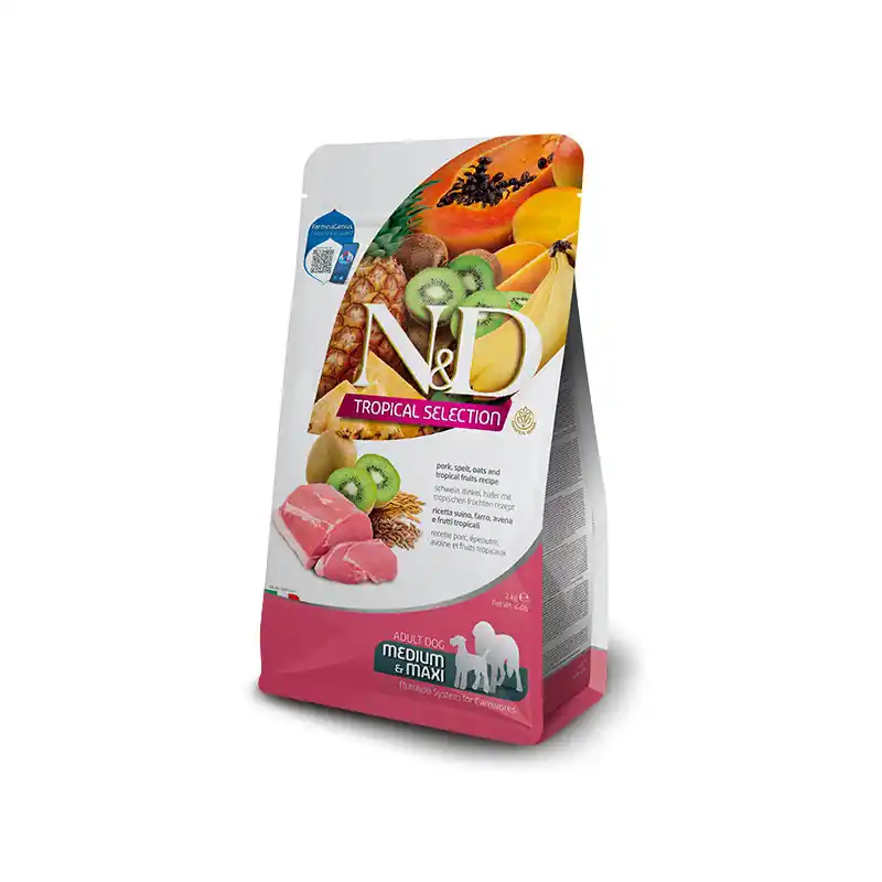 Oblíbený N&D TROPICAL SELECTION DOG Adult M/L Pork 2kg