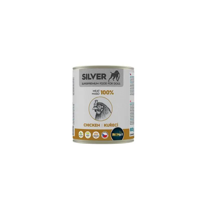 Cenová Bomba IRONpet Silver Dog Chicken konzerva 800g