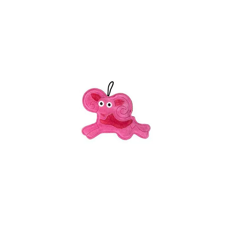 Hračka pes LEATHER CAPRICORN kůže,růžová 20cm Kiwi Omezená Nabídka