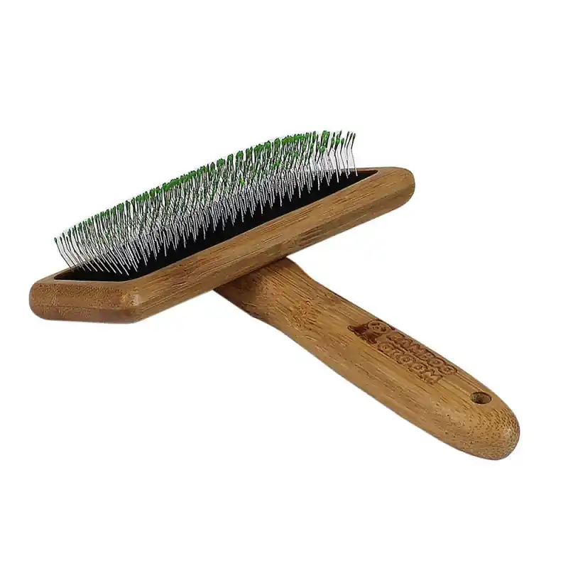 Top Prodej Bamboo Groom Velký jemný kartáč s nerezovými hroty, Finišák