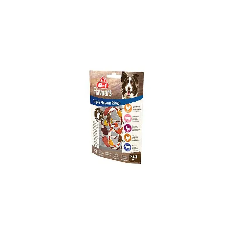 Pochoutka 8in1 Triple Flavour Rings XS/S 80g Značkový