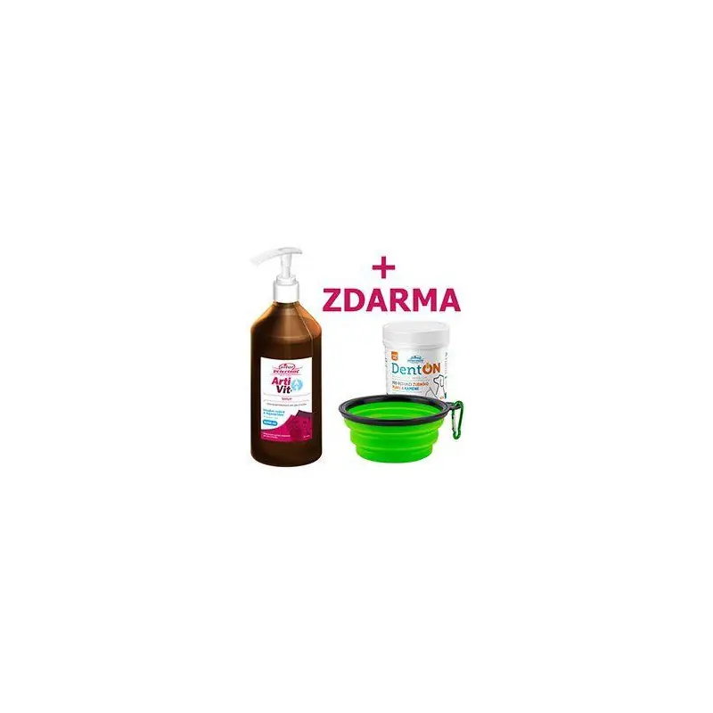 Objednat Nyní VITAR ArtiVit Sirup 1000ml+DentON100g+cestovní miska