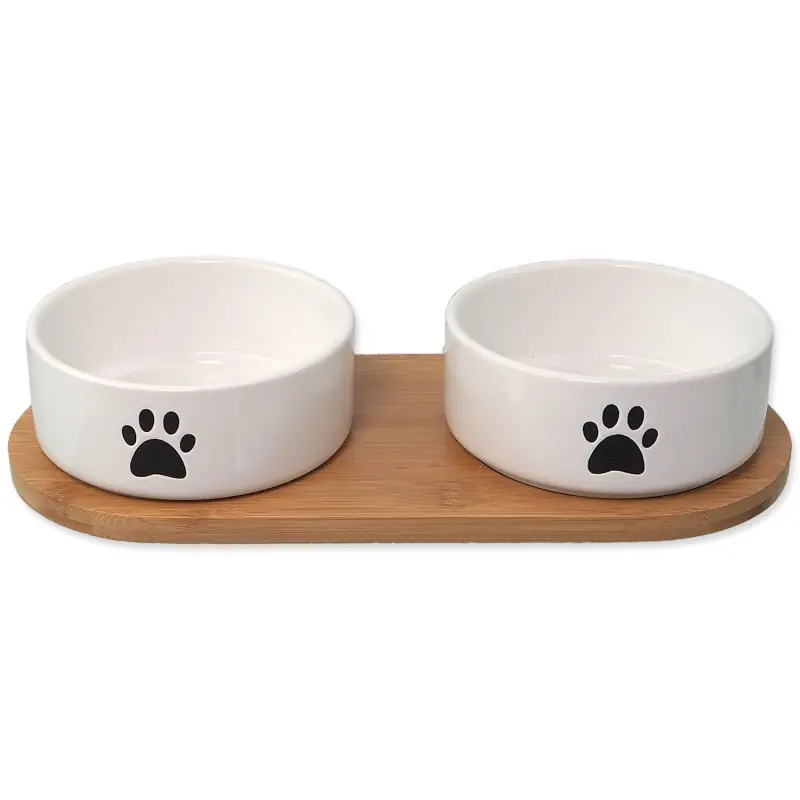 Set Dog Fantasy misky keramické s podtáckem bílé tlapky Akce