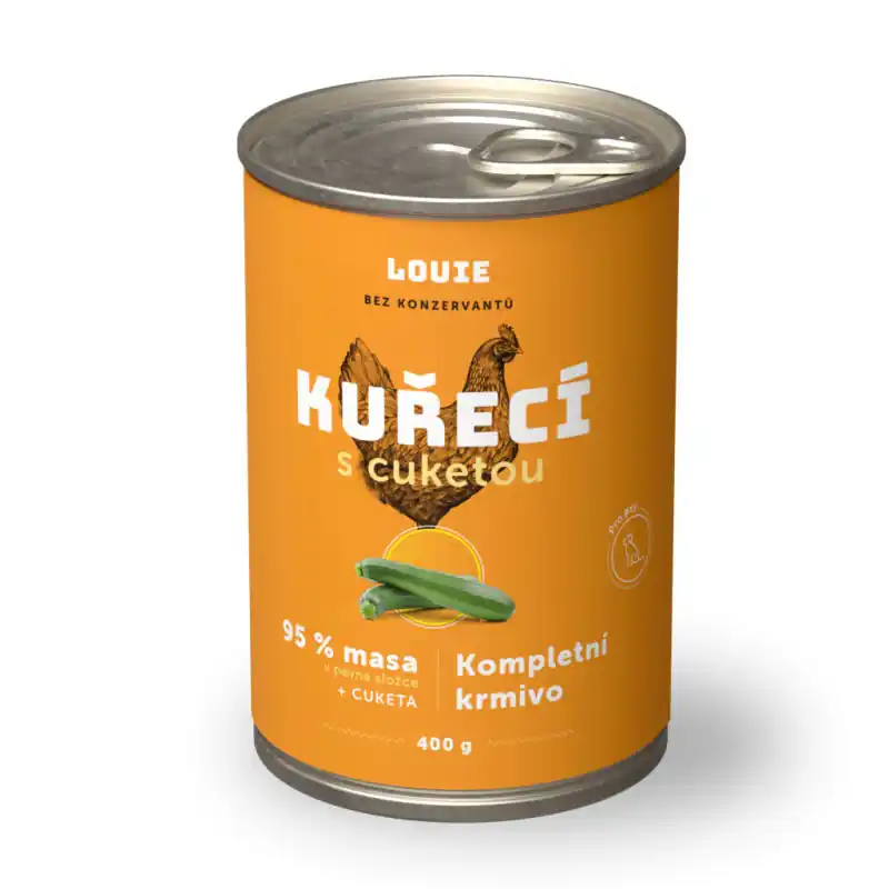 Jen Po Omezenou Doba Konz. LOUIE kuřecí s cuketou 400g