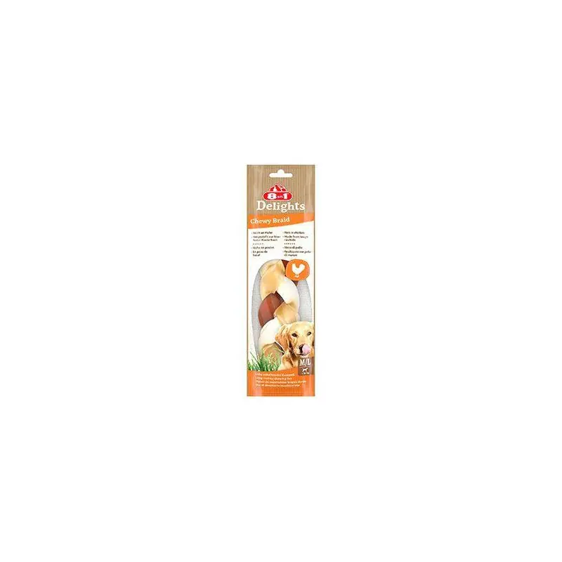 Pochoutka 8in1 Delights Chewy Braid M/L 80g Super Cena