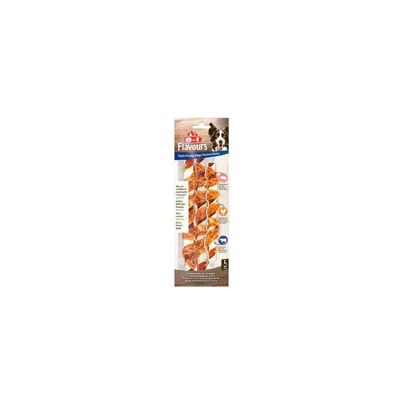 Pochoutka 8in1 Triple Flavour Mega Twisted Sticks 140g Expresní Doručení